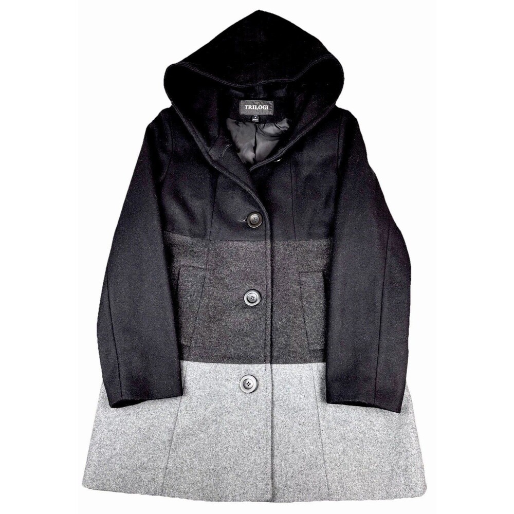 Women’s NWOT Wool Whimsigoth Dark Academia A-Line Size L Colorblock Peacoat